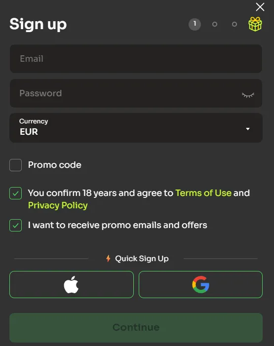 Registratie bij Pokobet Casino en account aanmaken